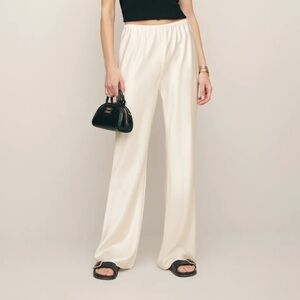 Reformation Cream Gale Satin Pants